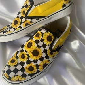 Vans custom made sun flowers shoes